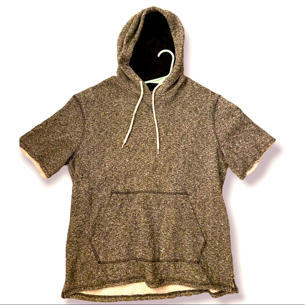 Charcoal Short-Sleeve Pullover Hoodie